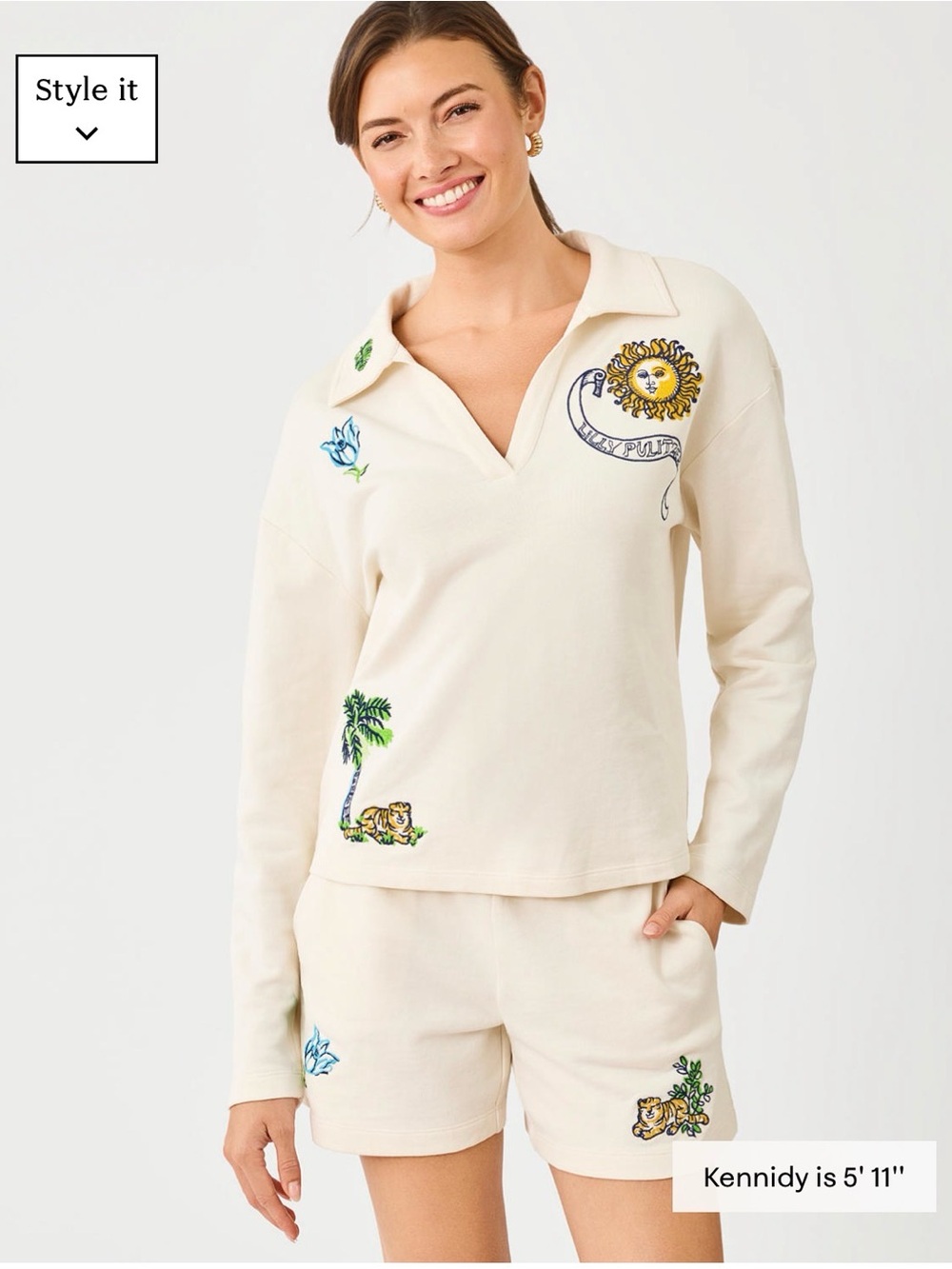 Lilly Pulitzer Cream Embroidered aubra shorts, NWT, fall 2026 season